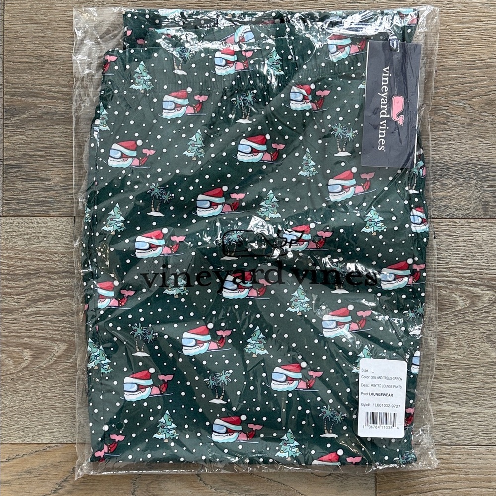 Vineyard Vines Skis and Trees Green Printed Stretch Lounge Pants Size L Unisex - Picture 5 of 14